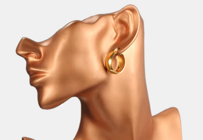 Chunky Hoop Earrings For Women Wide Round Earrings Hoops