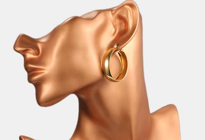 Chunky Hoop Earrings For Women Wide Round Earrings Hoops